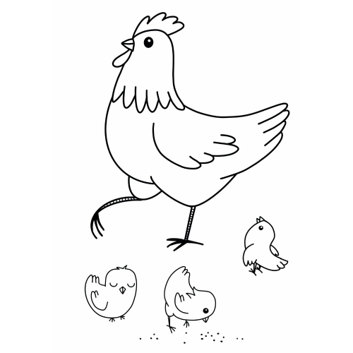 Színezők gyerekeknek - Csirke