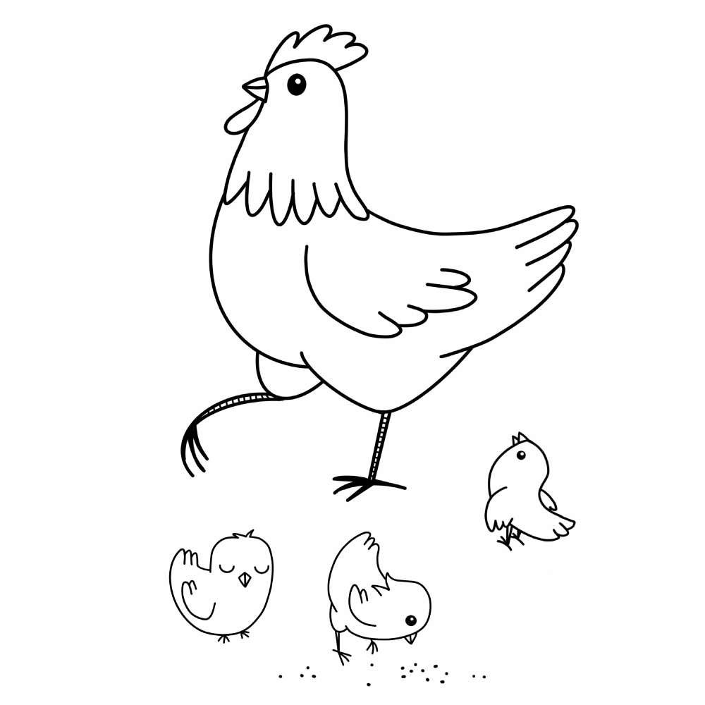Színezők gyerekeknek - Csirke